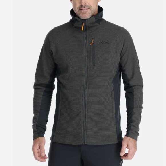 Rab Capacitor Hoody Full Zip Jacket Graphene Gray Midweight Fleece Size Medium - Picture 1 of 16
